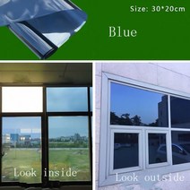 ohp필름 투명 손코팅 pvc 코팅 단방향 유리 자기 접착 거울 창 필름 DIY 반사 절연 호일 개인 정보 보호, 03 Blue 20cm X 30cm
