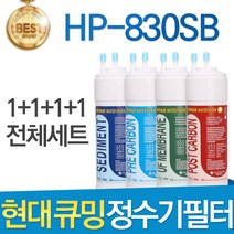 현대 큐밍 HP-830SB 고품질 정수기 필터 호환 전체 1년, 선택01_전체세트(1+1+1+1=4개)