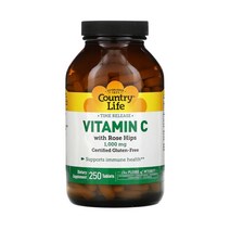 Country Life 컨트리 라이프 로즈힙 포함 비타민 C 1 000 mg 250정 해바라기 레시틴 아스코르빈산 포함