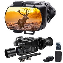 Foshderk 2IR 1-24X 줌 3in1 야간 시력 쌍안경 단안 고글 남성 선물 어른을 위한 거리 1640ft/500M LCD 화면 800*480 RES 사진 및 비디오 10