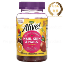 네이쳐스웨이 Nature s Way Alive 비오틴 함유 딸기 구미젤리 60개 매일2개씩 30일분, 상품