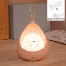 고양이무드등 LED 토끼 소품 인테리어, 핑크 토끼 충전 헤드+USB 라인