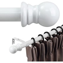 창문용 커튼 봉 71.1~121.9cm(28~48인치) - 튼튼한 흰색 커튼 봉 - 직경 2.5cm(1인치) 작은 커튼 봉 침실, 02 30