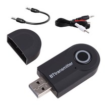 무선 블루투스 호환 4.0 송신기 A2DP 오디오 RCA to 3.5mm AUX USB 미니 스테레오 어댑터, 검은 색