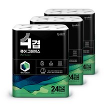 한예지 4겹 퓨어그레이스 화장지 30m 24롤 3팩 휴지, 단품