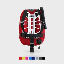 오션스타 헬리오스(HELIOS) 스텔라라이트 X1 싱글탱크 BCD 시스템 해양 부력조절기, 레드, 21 lbs, A1퀵풀하네스(QP웨빙버를_스테인레스)