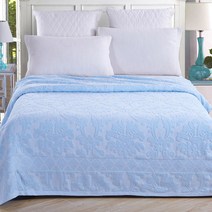 뉴타임즈3 홑이불 이불 침구 올드 타월 순면 싱글 2인 코일 솔리드 타월 에어컨 시트 여름 아동용 담요 XZ08 A25, 02 연블루