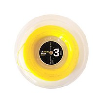 고센 테니스 거트 스트링 G투어3 1.18mm~1.28mm 검정 노랑, 블랙