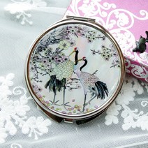 매화학 자개손거울 자개거울 원형손거울 외국인선물, T9자개손거울(매화학), 선물포장O