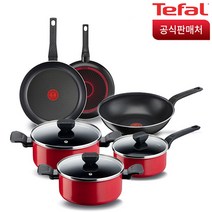 테팔 심플 후라이팬 냄비 쿡웨어 세트, 후라이팬24+28+냄비18+20+24