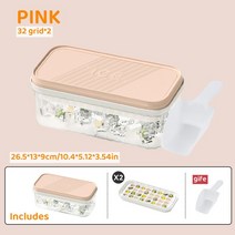 제빙기추천 쿠쿠제빙기 냉면육수냉장고 주방 프레스 형 실리콘 아이스 큐브 메이커 2 In 1 트레이 금형 상자 세트 크리에이티브 가제트 여름 차가운 음료 DIY, [03] 분홍색
