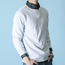 하트비트 남녀공용 신프을 맨투맨 세미슬림핏 빅사이즈 무지 라운드 긴팔 티셔츠 커플룩 단체복