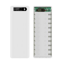 용접 무료 10 x 18650 배터리 저장 상자 듀얼 USB 전원 은행 케이스 DIY 18650 배터리, 하나, 검정