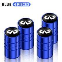 4Pcs 자동차 로고 라운드 밸브 금속 부품 인피니티 Q50 Q70 QX70 FX35 Q30 G37 QX60 G35 Q60 QX50 QX80 QX30 JX35 용품, [03] blue