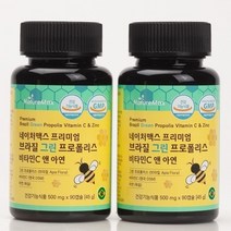네이처맥스 프리미엄 브라질 그린프로폴리스 비타민C앤아연 500mg 90캡슐 x 2박스 염증 항산화 면역력 고급 프로폴리스 여왕벌영양제