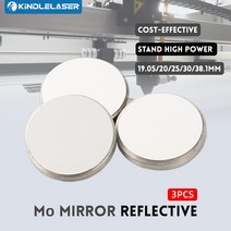 Mo 미러 레이저 렌즈 Co2 3pcs 리플렉터 직경 20 25 30 38.1mm 두께 3mm CO2 절단 조각 기계, [05] 38.1mm, [03] 5mm