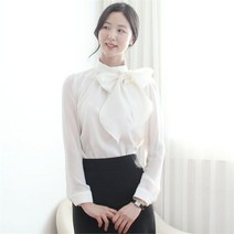 플라잉걸 리본블라우스 정장블라우스 오피스룩블라우스