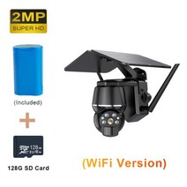 LCLCTEK 4G SIM 카드 야외 방수 PIR 모션 감지 CCTV 보안 무선 캠 와이파이 2MP 4MP 미니 태양 전지 패널, 04 2MP WIFI Cam 128G