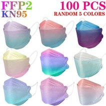 80 색상 FFP2 마스크 CE KN95 블랙 마스카라 승인 위생 보호 물고기 얼굴 FPP2 필터 호흡기, jianbian 100피스