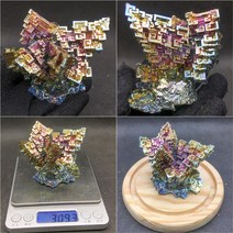 비스무트 무지개금속 비스무스 천연원석 비스무트결정 큐브, 레몬옐로X046-309.3g