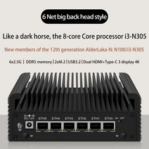 레노버 노트북 방화벽 라우터 팬리스 미니 PC 6 LAN 2.5G, 30.16GB DDR5 128GB NVMe - Inte