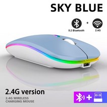 무선 무소음 게이밍 버티컬 마우스 충전식 블루투스 2.4GHz USB RGB 1600DPI 컴퓨터 노트북 태블릿 PC 맥북 게임 게이머, Dual Mode Wireless2