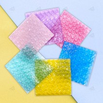 컬러 하트 뽁뽁이 에어캡 데코 포장 10X10cm 봉투 1P, 로즈레드