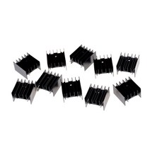 10 개몫 TO220 트랜지스터 알루미늄 라디에이터 방열판 2Pin 전자 방열 25*23*16MM Triode, 한개옵션0