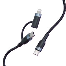 BiLe LG Q92/Q52 5G C타입 8핀 고속충전 케이블 2in1 최대65W, 1m, BiLeGS119 블랙