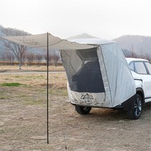 초간편 차박텐트 SUV 후방 도킹 솔캠 카쉘터 차량용, 베이지