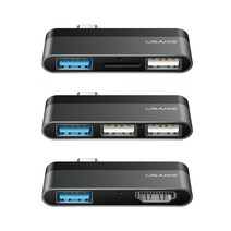 USAMS 스마트폰용 노트북용 아이패드용 타입C 미니허브 카드리더기, B타입(USB+HDMI)