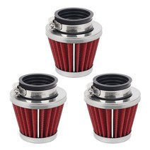 AHL 레드 42mm 창고 퍼포먼스 에어 필터 포드 / 150cc-250cc 오토바이 스쿠터 ATV 비포장 자전거(1개), red_3 pcs