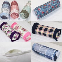 국산 옛날베개 모음 원형 부모님 할머니 펜션 베개 커버, 베개커버_로즈(핑크)