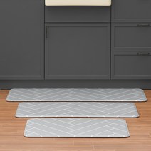 안탈로 PVC 주방매트 양면 딥그레이 헤링본/크림 테라조, 딥그레이 헤링본A, M/ 45x95x1.5cm