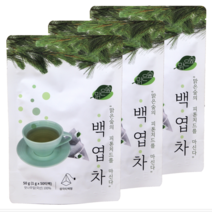 맑은숲백엽차 잣나무잎차 티백차, 50 티백 X 3 개