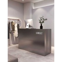 카페 스테인리스 계산대 테이블 계산대테이블 스틸 호텔 살롱, 실버 스테인레스 스틸 80x50x100cm