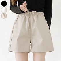 가비진 여성용 편안한 데일리 레더 밴딩 반바지 팬츠