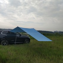 캠핑용 차박텐트 + 전용가방 차박캠프 사이드 타프, 440*200cm, 파란색