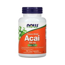 나우푸드 동결 건조 아사이 아사히 팜베리 500mg 캡슐 카테킨 안토시아닌 함유, 1개, 100개
