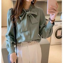 온스타일러 국내배송 케세라 리본 블라우스 셔츠블라우스 버튼블라우스