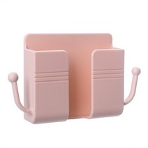 1PCS 벽 마운트 주최자 상자 펀치 무료 TV 원격 제어 스토리지 전화 플러그 홀더 충전 다기능 후크, Pink