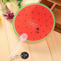 PKFARM 5P+5P 귀여운 디자인 동물 과일부채 부채 손잡이부채 여름사은품 손부채, 수박