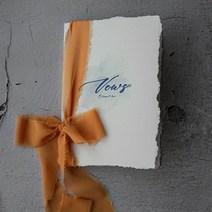 혼인서약서 케이스 성혼 선언문 커버 리본 수채화 버전 서약서 웨딩 결혼식 혼주 낭독문, C