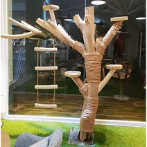 캣타워 나무 사다리 스크래처 놀이터 캣폴 대형 기둥, 높이 1.8m 폭 1.5m