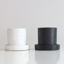 미니 테라조 화분 화이트 블랙