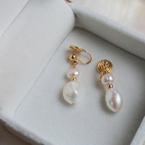 꽃소담 Pearl ear ring ZYZC9644 진주 귀 클립 여성 귀 구멍 술 귀걸이 바람 모기 귀 클립 고급 빛 럭셔리 레트로 귀걸이