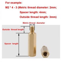 50pcs 솔리드 브래스 경감 님이 구리 M2 헥스 Standoff 육각 기둥 M-F F-F PCB 보드 마더 남성-여성 여성 스페이서, M2x30-3mm