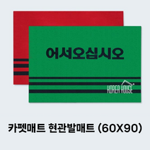 호아프_ 매트 출입구 발판 식당 가게출입구 어서오십시오 60x90cm 그린 레드 가게입구 현관매트 매장입구 카펫매트 현관발매트 미끄럼방지 먼지 수분제거, 1개