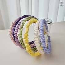 실크 셔링 머리띠 명품 포인트 패브릭 주름 심플 기본 머리띠 예쁜 헤어밴드