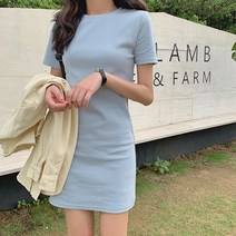 리카 컬러 미니 슬림 원피스